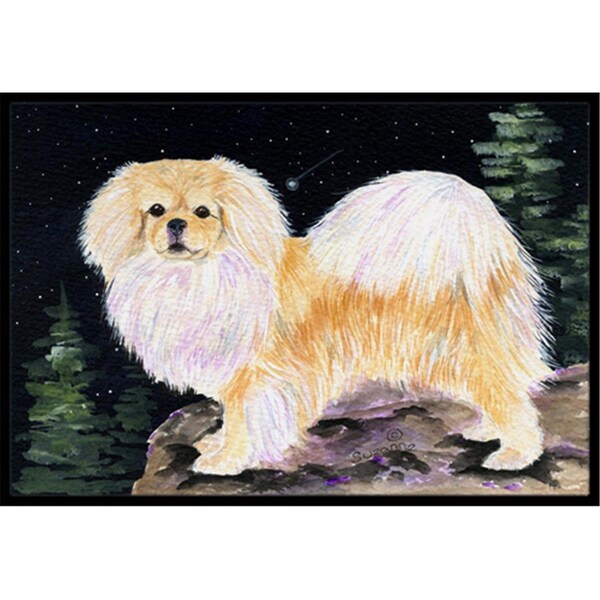 Carolines Treasures 18 x 27 in. Starry Night Tibetan Spaniel Indoor Outdoor Doormat SS8504MAT - main